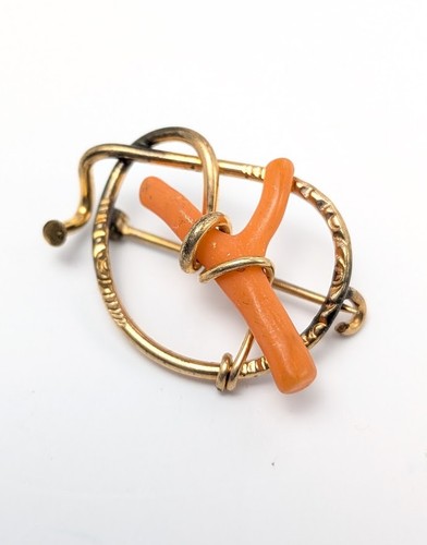 Antique victorian branch coral - branch,